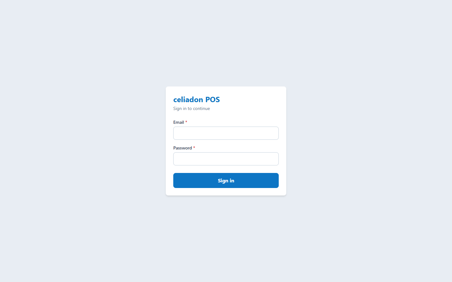 Login and authentication screen